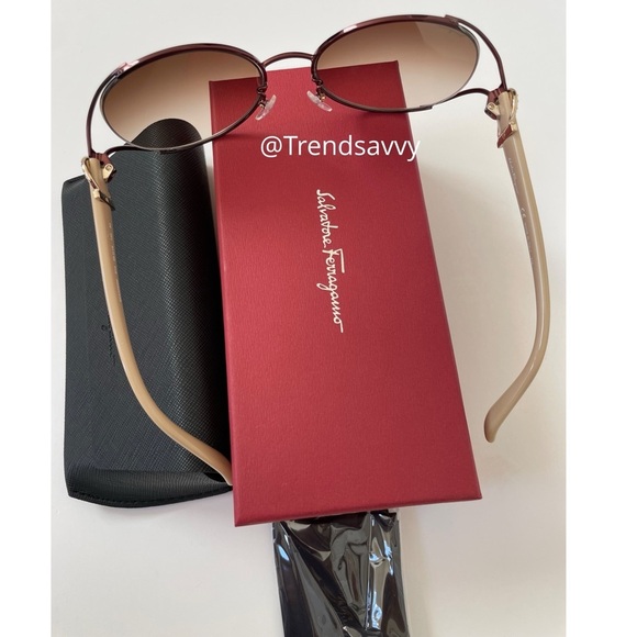 Salvatore Ferragamo Round Brown Gradient 59mm Sunglasses NWT main image 10